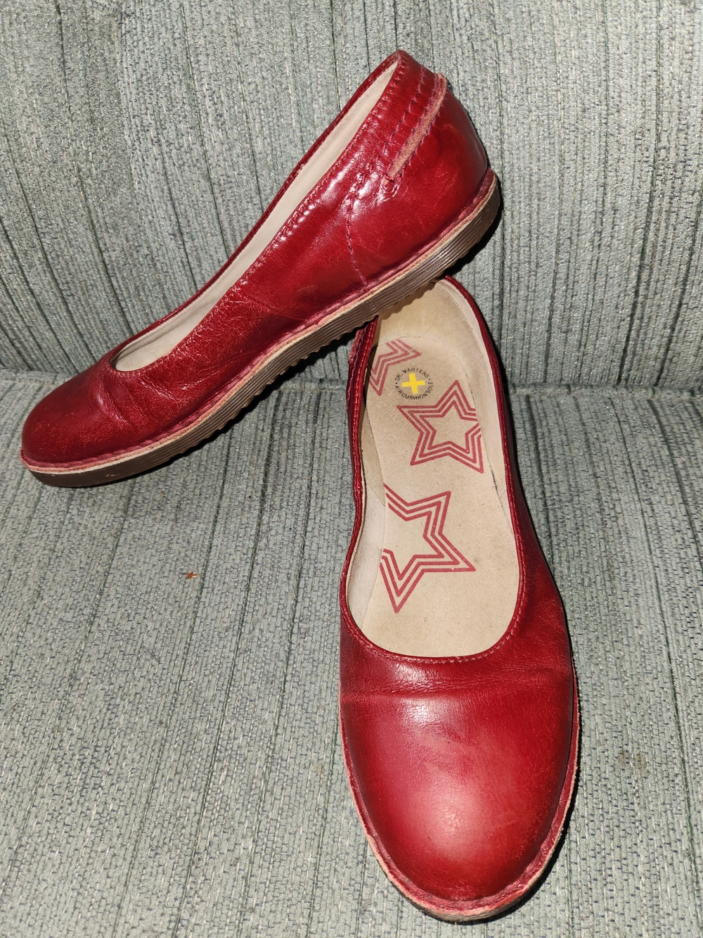 🍉Dr Martens Comfortable Red Leather Ballet Flats